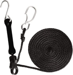 The Perfect Bungee - Light Duty Tie Down with Triangulated Galvanized S Hook - 144" OAL, Black - Americas Industrial Supply