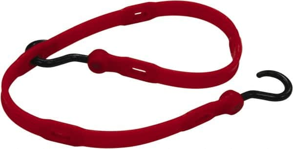 The Perfect Bungee - Adjustable Bungee Strap with Molded Nylon Hook End - 36" OAL, Red - Americas Industrial Supply
