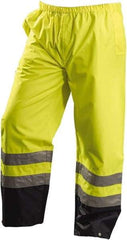 OccuNomix - Size 4XL, High Visibility Yellow, Rain Pants - 2 Pockets, Open Ankle - Americas Industrial Supply