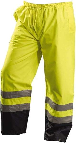 OccuNomix - Size 5XL, High Visibility Yellow, Rain Pants - 2 Pockets, Open Ankle - Americas Industrial Supply