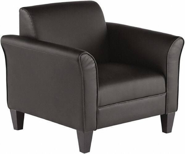 ALERA - Black Leather Guest Chair - 35" Wide x 32" High - Americas Industrial Supply