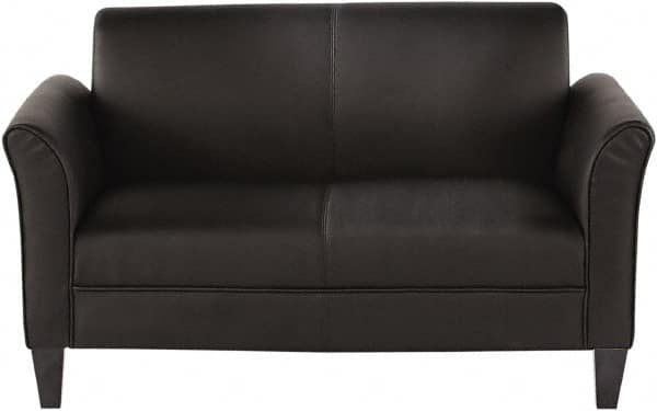 ALERA - Black Leather Guest Sofa - 55-1/2" Wide x 32" High - Americas Industrial Supply