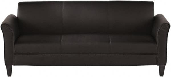 ALERA - Black Leather Guest Sofa - 77" Wide x 32" High - Americas Industrial Supply