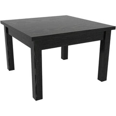 ALERA - 20" Long x 23.63" Wide x 20.38" High Stationary Reception Table - 1" Thick, Black, Wood Grain Laminate - Americas Industrial Supply