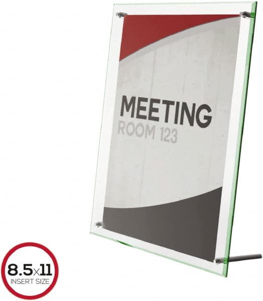 Deflect-o - 11" Wide x 8-1/2" High Sign Compatiblity, Acrylic Sign Holder - Clear, 8-1/2" Holder Height - Americas Industrial Supply