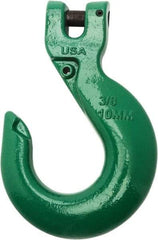 Campbell - 3/8" Chain Diam, 100 Chain Grade Clevis Hook - 8,800 Lb Capacity, 1/2" ID, 1/2" Pin Diam, 1-15/32" Hook Throat - Americas Industrial Supply