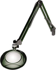 O.C. White - 43 Inch, Spring Suspension, Clamp on, LED, Racing Green, Magnifying Task Light - 8 Watt, 7.5 and 15 Volt, 2x Magnification, 5 Inch Long - Americas Industrial Supply