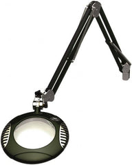 O.C. White - 43 Inch, Spring Suspension, Clamp on, LED, Racing Green, Magnifying Task Light - 8 Watt, 7.5 and 15 Volt, 2x Magnification, 6 Inch Long - Americas Industrial Supply