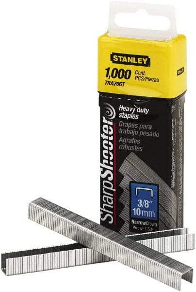 Stanley Bostitch - 0.38" Leg Length, Steel Staple Gun Staples - 80 Sheet Capacity, For Use with Stanley TR150 - Americas Industrial Supply