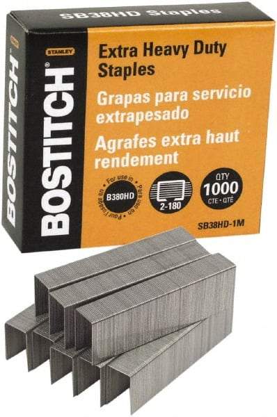 Stanley Bostitch - 0.19" Leg Length, Steel Heavy Duty Stapler Staples - 180 Sheet Capacity, For Use with Bostitch B380HD - Americas Industrial Supply