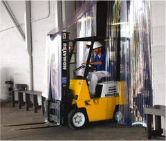 Clearway Door - 10' Door Width x 8' Door Height Flexible PVC Ribbed Strip Door Kit - 8" Strip Width x 0.072" Strip Thickness, Clear, 50% Overlap - Americas Industrial Supply