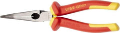 Irwin - 3" Jaw Length x 13/16" Jaw Width, Long Nose Side Cutting Insulated Pliers - Extended Reach Pliers - Americas Industrial Supply