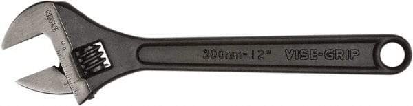 Irwin - 1-1/2" Jaw Capacity, 12" Standard Adjustable Wrench - Chrome Vanadium Steel, Black Finish - Americas Industrial Supply