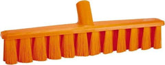 Vikan - 15.25" Combo Duty Polyester Push Broom - 1-7/8" Bristle Length, Plastic Block, European Threaded Handle Connection, Handle Sold Separately - Americas Industrial Supply