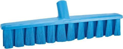 Vikan - 15.25" Combo Duty Polyester Push Broom - 1-7/8" Bristle Length, Plastic Block, European Threaded Handle Connection, Handle Sold Separately - Americas Industrial Supply
