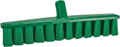 Vikan - 15.25" Combo Duty Polyester Push Broom - 1-7/8" Bristle Length, Plastic Block, European Threaded Handle Connection, Handle Sold Separately - Americas Industrial Supply