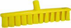 Vikan - 15.25" Fine Particle Polyester Push Broom - 1-7/8" Bristle Length, Plastic Block, European Threaded Handle Connection, Handle Sold Separately - Americas Industrial Supply