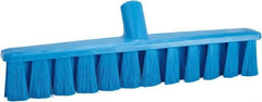 Vikan - 15.25" Fine Particle Polyester Push Broom - 1-7/8" Bristle Length, Plastic Block, European Threaded Handle Connection, Handle Sold Separately - Americas Industrial Supply