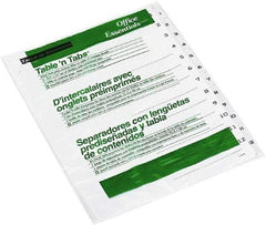 Office Essentials - 11 x 8 1/2" 1 to 12" Label, 12 Tabs, 3-Hole Punched, Preprinted Divider - White - Americas Industrial Supply