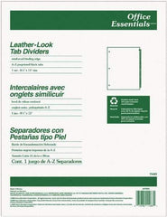 Office Essentials - 11 x 8 1/2" A to Z Label, 25 Tabs, 3-Hole Punched, Preprinted Divider - Black Tabs, Buff Folder - Americas Industrial Supply