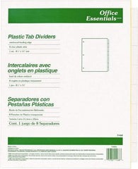 Office Essentials - 11 x 8 1/2" 8 Tabs, 3-Hole Punched, Customizable Divider - Clear Tabs, Buff Folder - Americas Industrial Supply