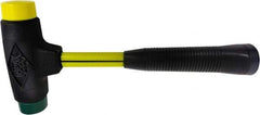 NUPLA - 1-1/4 Lb Head 1-1/2" Face Composite Dead Blow Replaceable Tip Sledge Hammer - 12-1/2" OAL, Fiberglass Handle - Americas Industrial Supply