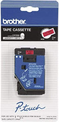 Brother - 1/2" Wide x 300" Long, Red Tape Cassette - For Label Maker - Americas Industrial Supply