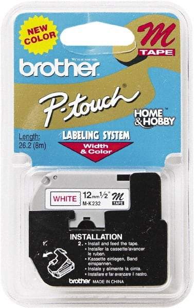 Brother - 1/2" Wide, White Tape Cassette - For Label Maker - Americas Industrial Supply