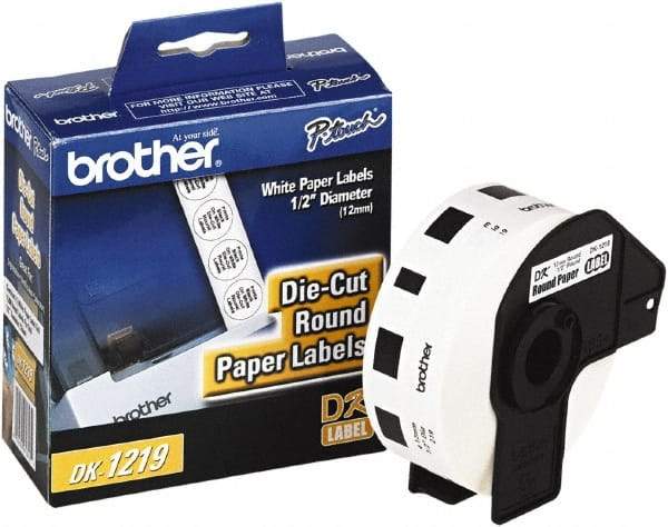 Brother - 1/2" Wide x 1/2" Long, White Paper Multi-Purpose Label - For Label Maker - Americas Industrial Supply
