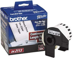 Brother - 2-7/16" Wide x 600" Long, Clear Film Tape Cassette - For Label Maker - Americas Industrial Supply