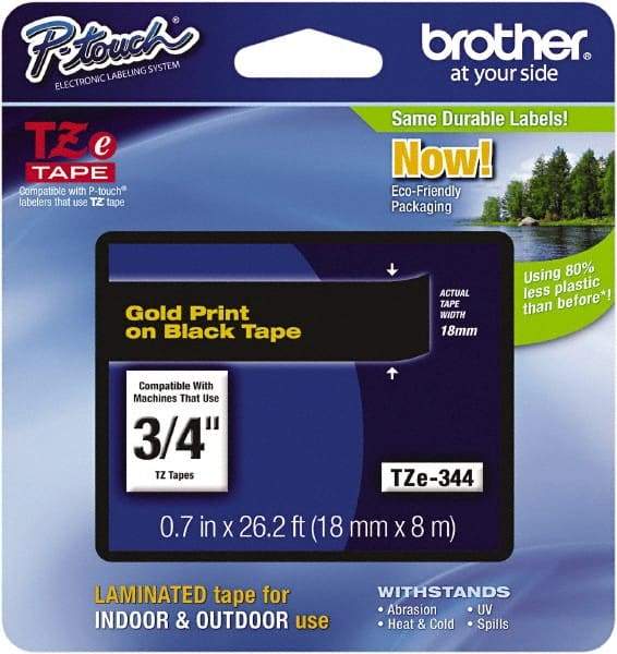 Brother - 3/4" Wide, Black Tape Cassette - For Label Maker - Americas Industrial Supply