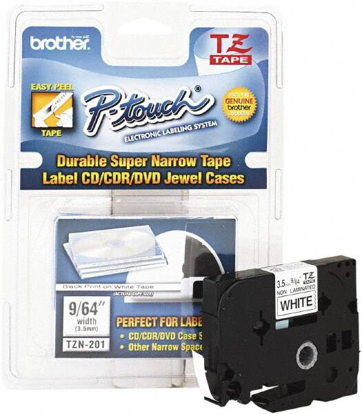 Brother - 1/8" Wide, White Tape Cassette - For Label Maker - Americas Industrial Supply