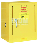 Piggyback Storage Cabinet - #5470 - 17 x 18 x 22" - 4 Gallon - w/one shelf, 1-door manual close - Yellow Only - Americas Industrial Supply