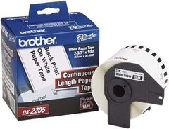 Brother - 2.4" Wide x 1,200" Long, White Paper Label Tape - For PC Label Printers - Americas Industrial Supply