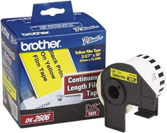 Brother - 2.4286" Wide x 600" Long, Yellow Film Label Tape - For PC Label Printers - Americas Industrial Supply