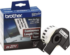 Brother - 1-3/32" Wide x 600" Long, White Film Label Tape - For PC Label Printers - Americas Industrial Supply