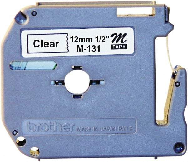 Brother - 1/2" Wide, Clear Label Tape - For Label Maker - Americas Industrial Supply