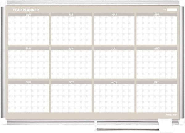 MasterVision - 36" High x 36" Wide Magnetic Dry Erase Calendar - Steel - Americas Industrial Supply