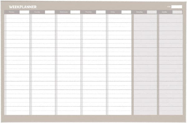 MasterVision - 24" High x 36" Wide Magnetic Dry Erase Calendar - Steel - Americas Industrial Supply