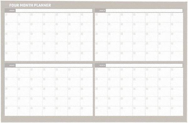 MasterVision - 24" High x 36" Wide Magnetic Dry Erase Calendar - Steel - Americas Industrial Supply