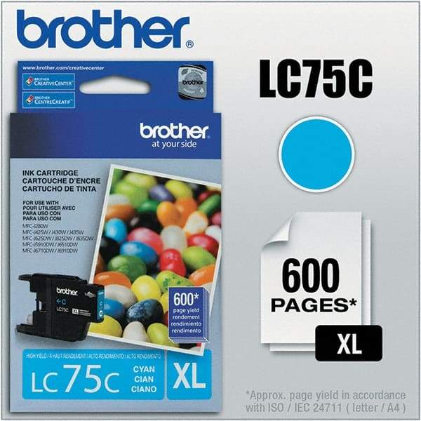 Brother - Cyan Ink Cartridge - Use with Brother MFC-J280W, J425W, J430W, J435W, J5910DW, J625DW, J6510DW, J6710DW, J6910DW, J825DW, J835DW - Americas Industrial Supply