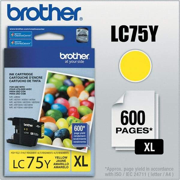 Brother - Yellow Ink Cartridge - Use with Brother MFC-J280W, J425W, J430W, J435W, J5910DW, J625DW, J6510DW, J6710DW, J6910DW, J825DW, J835DW - Americas Industrial Supply