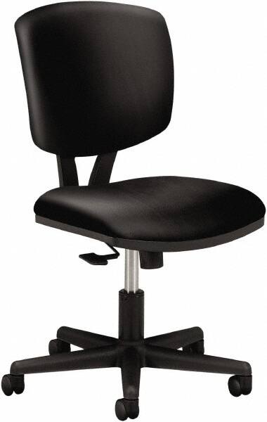 Hon - 40" High Task Chair - 25" Wide x 25-3/4" Deep, Leather Seat, Black - Americas Industrial Supply