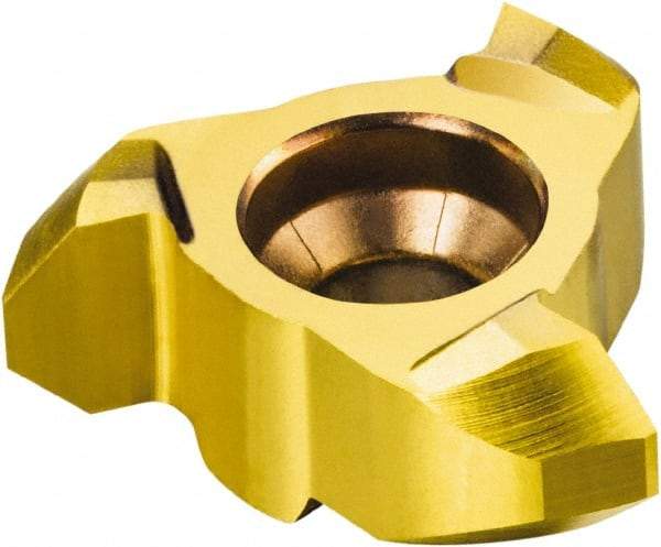 Sandvik Coromant - 327-CH Grade 1025 Carbide Chamfer Milling Tip Insert - TiCN/TiN Finish, 3 Flutes, 11.7mm Cutting Diam, 1/32" Depth of Cut, 3.5mm Extension, 0° Helix - Americas Industrial Supply