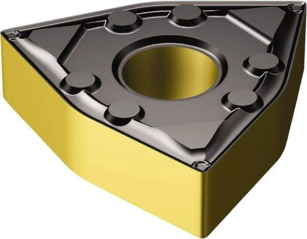 Sandvik Coromant - WNMG432 WF Grade 3225 Carbide Turning Insert - TiCN/AI2O3/TiN Finish, 80° Trigon, 1/2" Inscr Circle, 3/16" Thick, 1/32" Corner Radius - Americas Industrial Supply