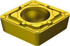 Sandvik Coromant - CCMT21.52 WF Grade 1525 Carbide Turning Insert - TiCN/TiN Finish, 80° Diamond, 1/4" Inscr Circle, 3/32" Thick, 1/32" Corner Radius - Americas Industrial Supply
