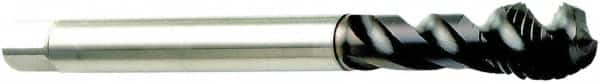 Sandvik Coromant - 1-8 UNC 4 Flute 2BX Modified Bottoming Spiral Flute Tap - Powdered Metal, CoolTop Finish, 6.2992" OAL, Right Hand Flute, Right Hand Thread, Series CoroTap 300 - Americas Industrial Supply