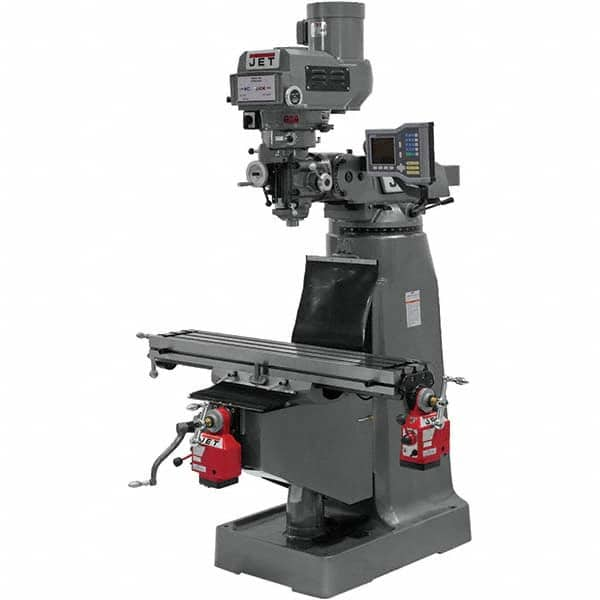 Jet - 49 x 9" 230V Variable Speed Pulley Control 3 Phase Knee Milling Machine - Americas Industrial Supply