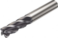 Sandvik Coromant - 3/8", 4 Flute, Single End, Solid Carbide, Corner Chamfer End Mill - 2-1/2" OAL, Right Hand Flute, 7/8" LOC, Right Hand Cut - Americas Industrial Supply