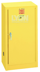 Compact Storage Cabinet - #5474 - 23-1/4 x 18 x 44" - 15 Gallon - w/one shelf, 1-door manual close - Yellow Only - Americas Industrial Supply